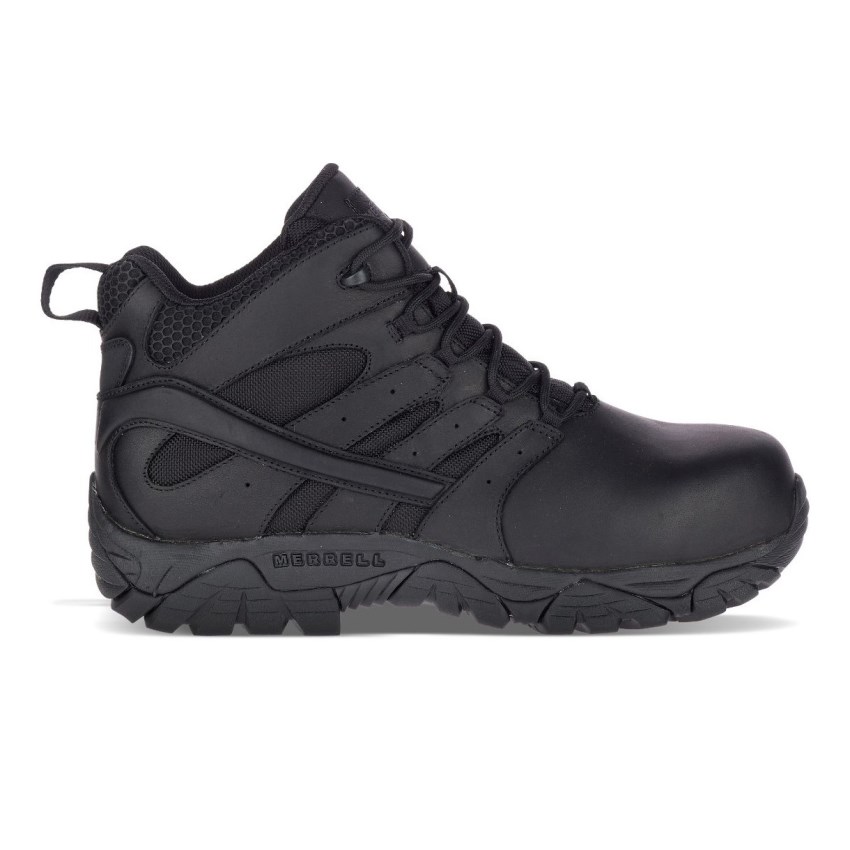 Merrell Moab 2 Mid Tactical Response Waterproof Comp Toe Sicherheitsschuhe Damen Schwarz [DE-JXGFE]